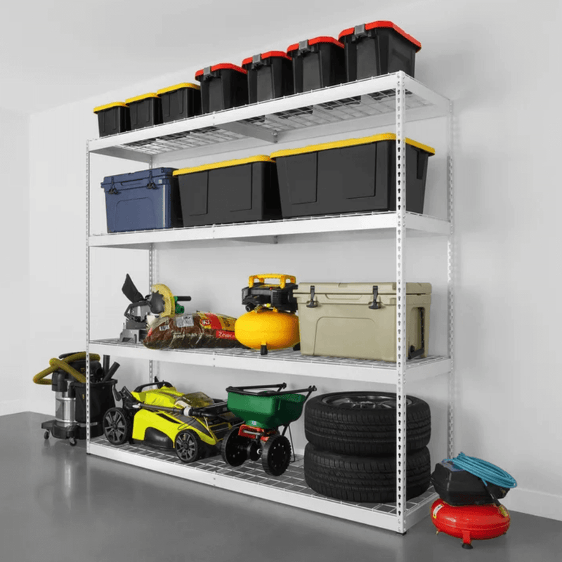 SafeRacks 24" x 92" x 84" Heavy-Duty Garage Rack Shelving (White)