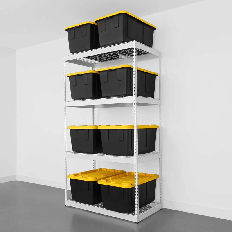 MonsterRAX 24" x 48" x 84" Heavy-Duty Garage Rack Shelving (White)