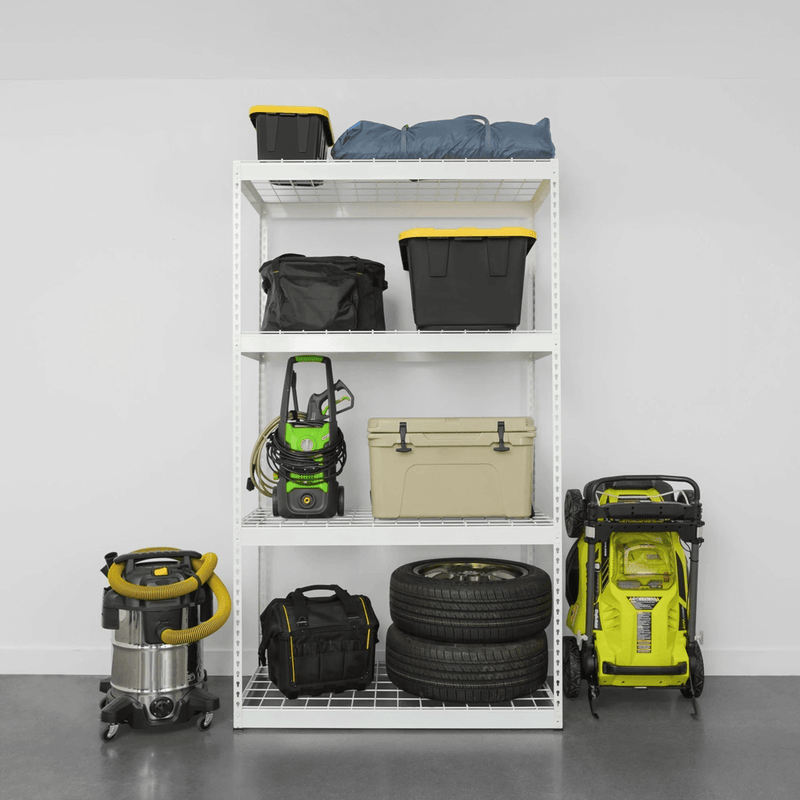 MonsterRAX 24" x 48" x 84" Heavy-Duty Garage Rack Shelving (White)