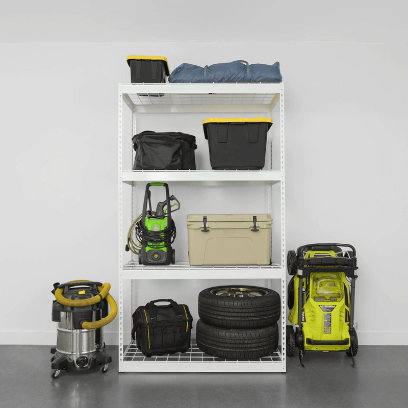 MonsterRAX 24" x 48" x 84" Heavy-Duty Garage Rack Shelving (White)