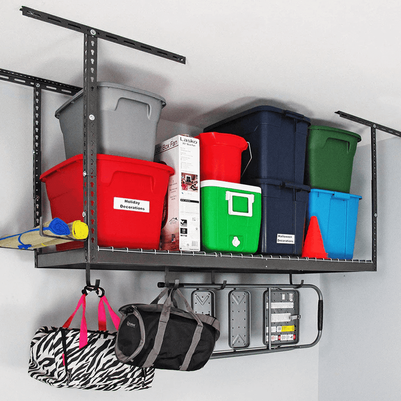 MonsterRAX 2' x 6' Overhead Storage Rack with 12-24-Inch Drop (Hammertone)