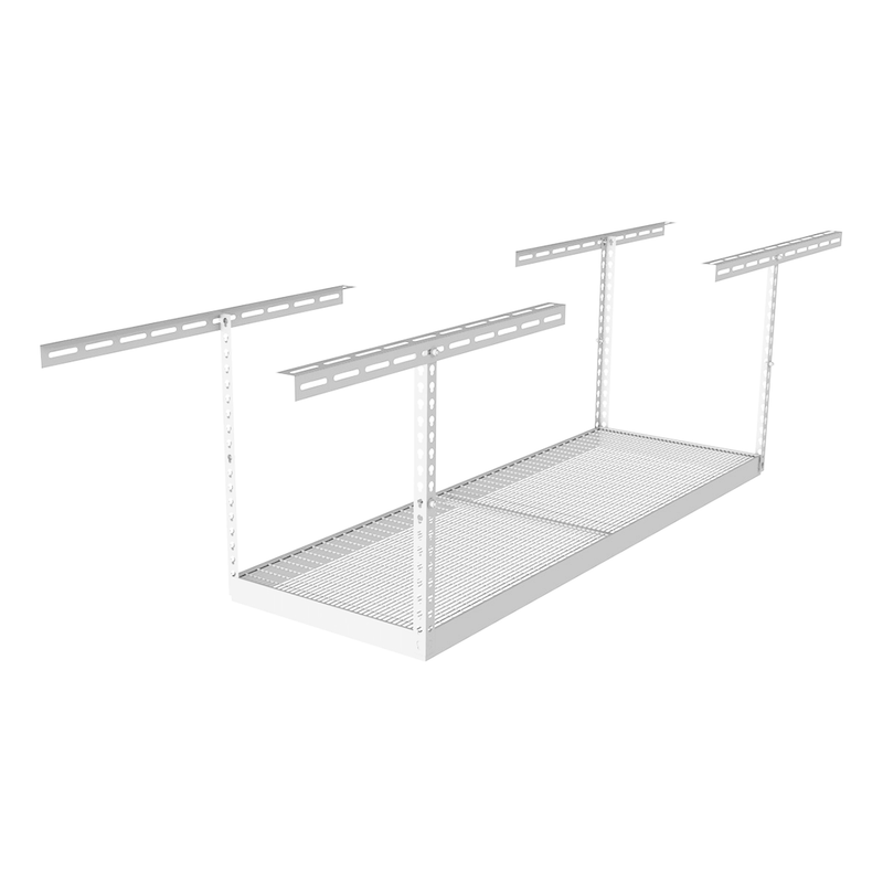 SafeRacks 2' x 6' Overhead Storage Rack with 12-24-Inch Drop (White)