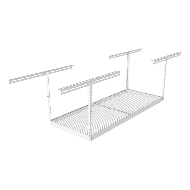 SafeRacks 3' x 6' Overhead Storage Rack with 12-24-Inch Drop (White)