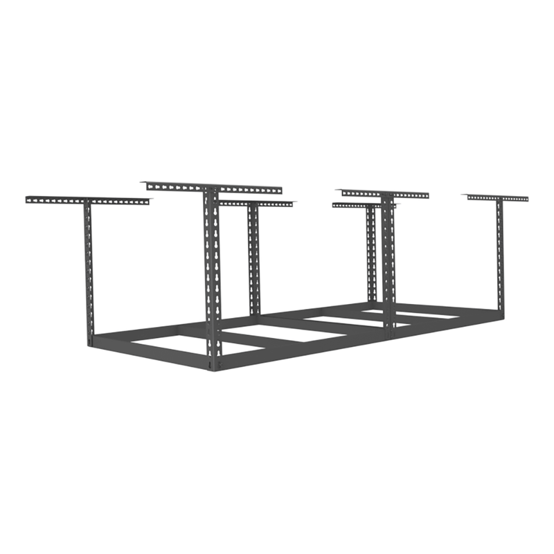 SafeRacks 4' x 8' Overhead Storage Rack Frame Kit with 12-24-Inch Drop (Hammertone)
