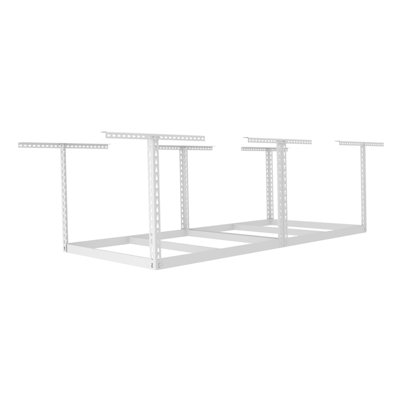 MonsterRAX 4' x 8' Overhead Storage Rack Frame Kit with 12-24-Inch Drop (White)