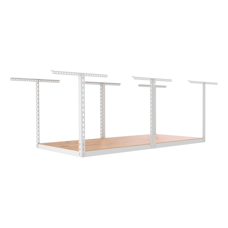 SafeRacks 4' x 8' Overhead Storage Rack Frame Kit with 24-45-Inch Drop (White)