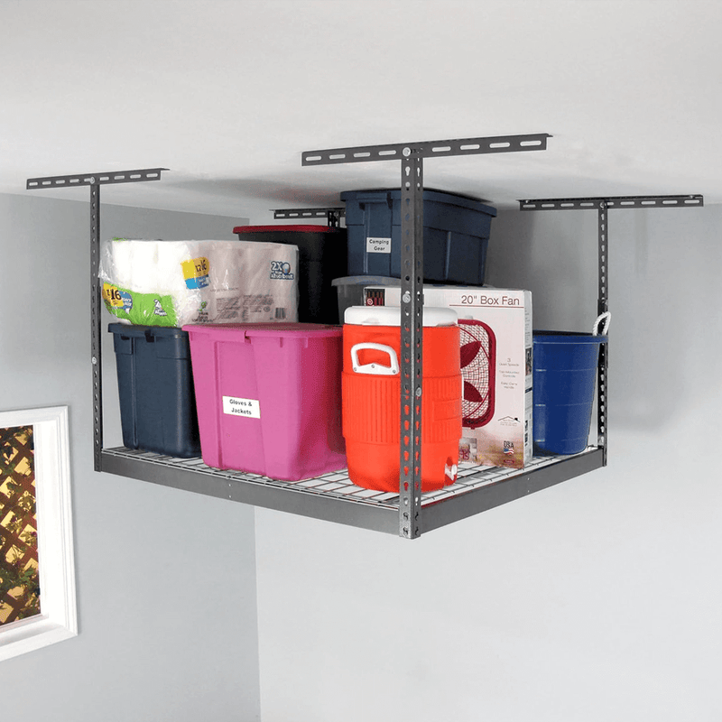 MonsterRAX 4' x 4' Overhead Storage Rack with 24-45-Inch Drop (Hammertone)