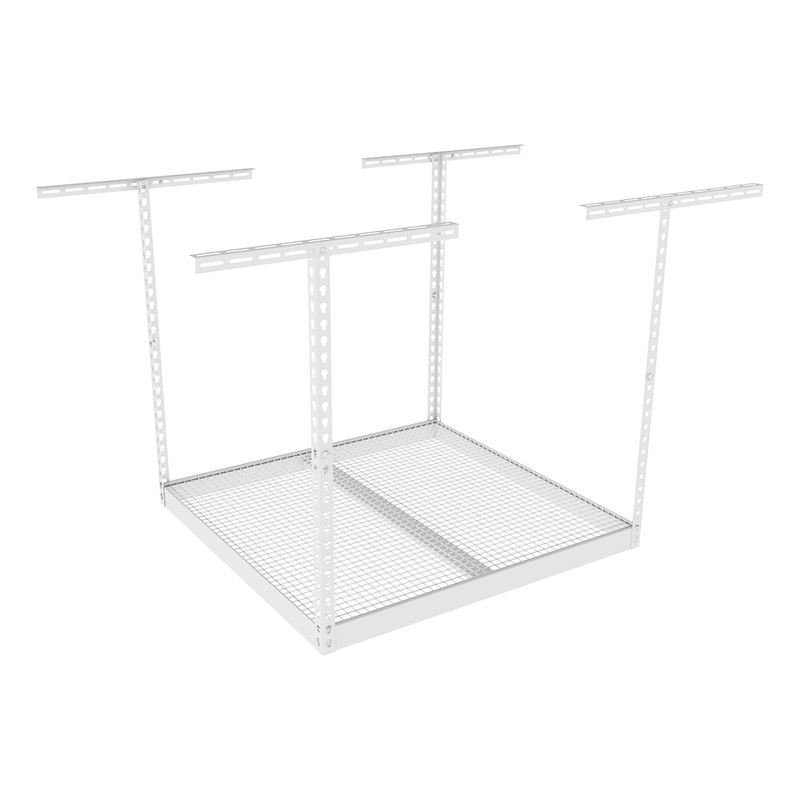 MonsterRAX 4' x 4' Overhead Storage Rack with 24-45-Inch Drop (White)