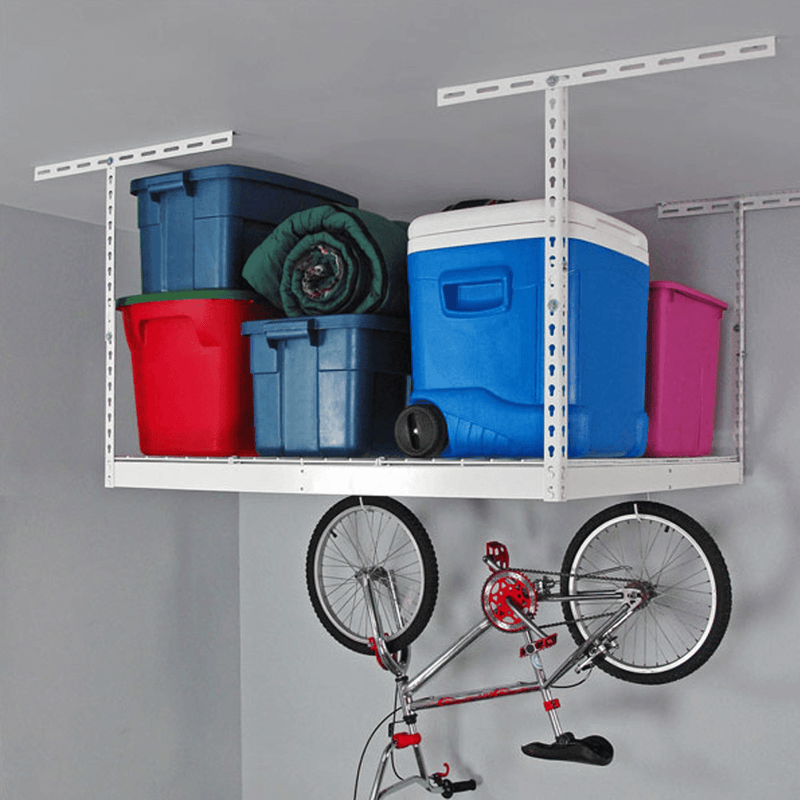MonsterRAX 4' x 4' Overhead Storage Rack with 24-45-Inch Drop (White)