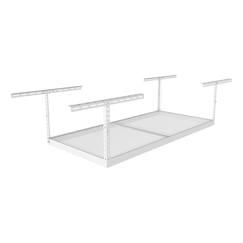 SafeRacks 4' x 6' Overhead Storage Rack with 12-24-Inch Drop (White)