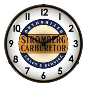 Collectable Sign and Clock Stromberg Service Backlit Wall Clock