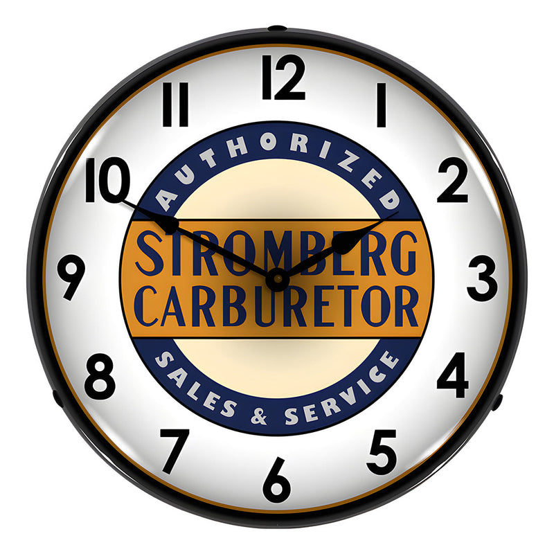 Collectable Sign and Clock Stromberg Service Backlit Wall Clock
