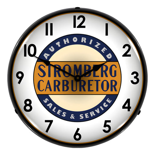 Collectable Sign and Clock Stromberg Service Backlit Wall Clock