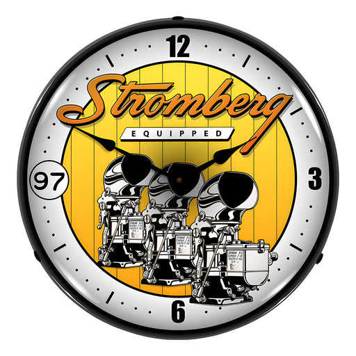 Collectable Sign and Clock Stromberg Equipped Backlit Wall Clock
