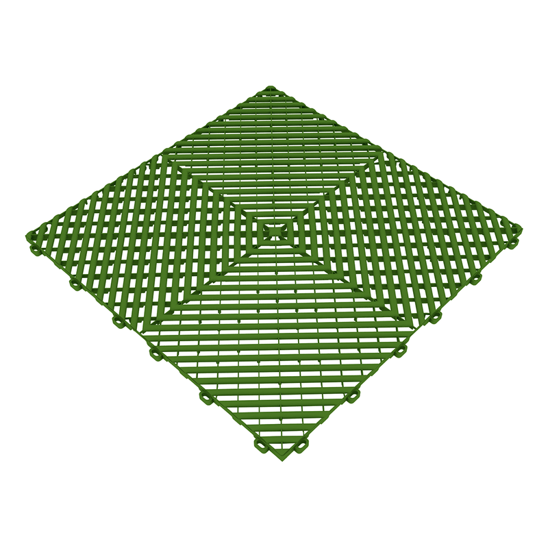 Swisstrax Ribtrax Pro Boxwood Green Garage Floor Tiles (24 Pack)