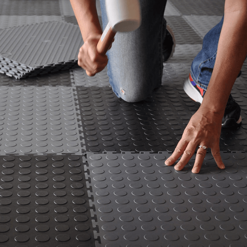 Lock-Tile 5mm Black PVC Coin Tile (30 Pack)