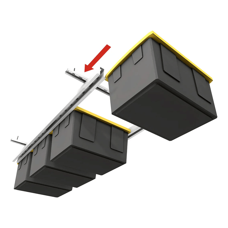 Ceiling Sam Tote Slide Overhead Bin Storage Rack (Adjustable)