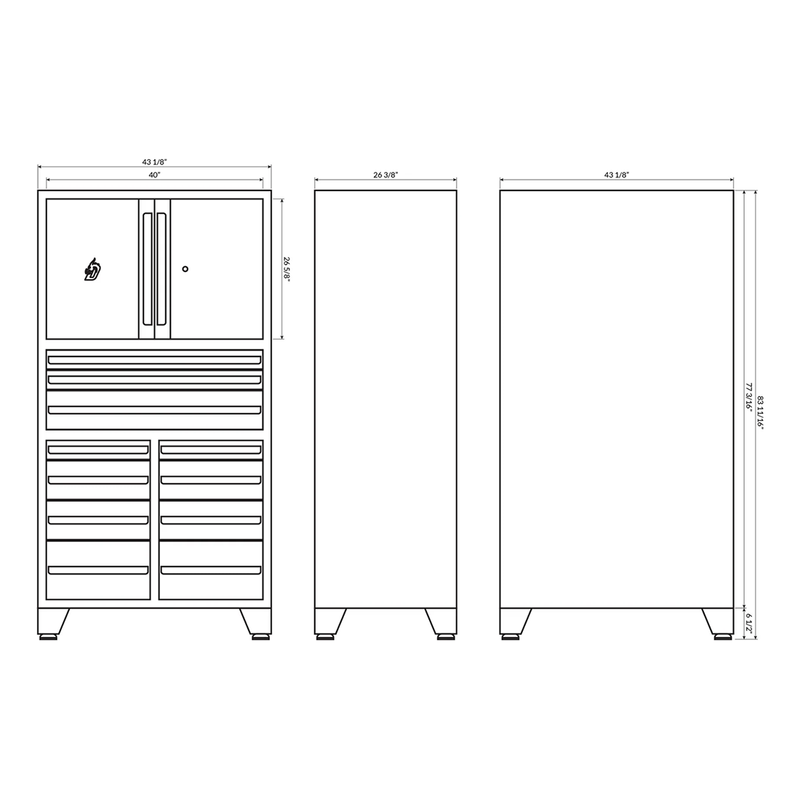 Dragonfire Tools 2 x Pro Series 11-Drawer Tool Cabinet (Black)