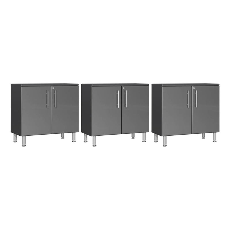 Ulti-MATE Garage 2-Door Oversized Base Cabinet in Graphite Grey Metallic (3-Pack)