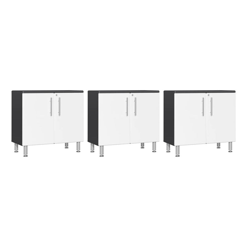 Ulti-MATE Garage 2-Door Oversized Base Cabinet in Starfire White Metallic (3-Pack)