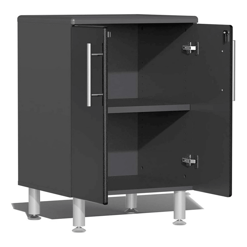 Ulti-MATE Garage 7-Piece Garage Cabinet System with Bamboo Worktop in Midnight Black Metallic