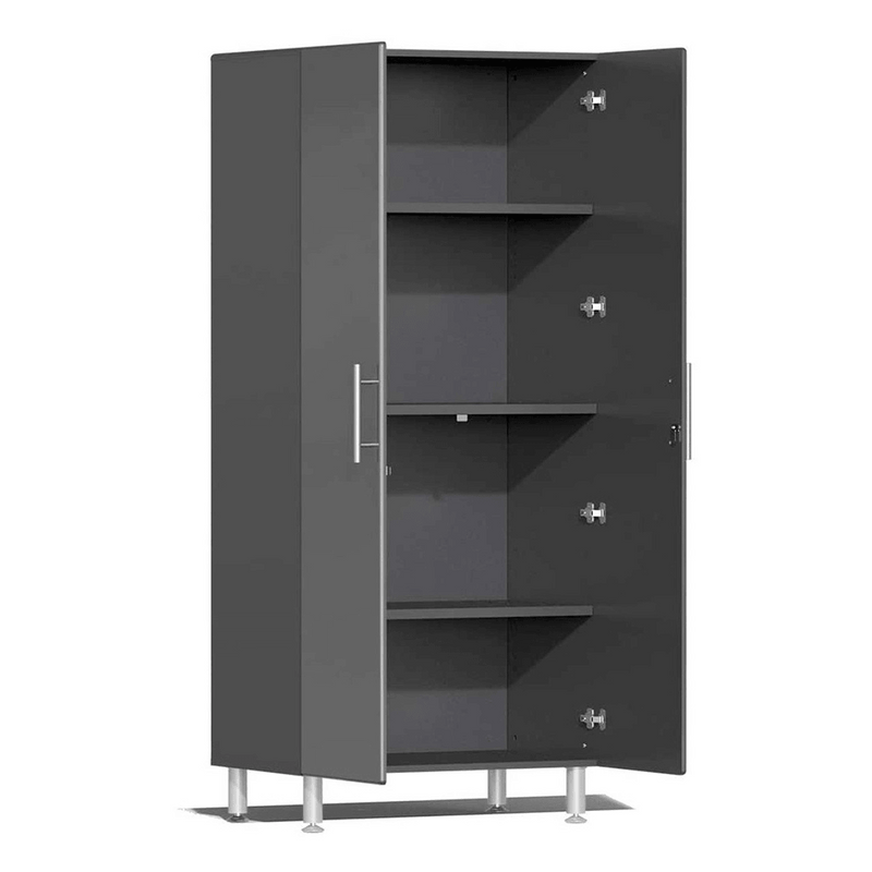 Ulti-MATE Garage 7-Piece Garage Cabinet System with Bamboo Worktop in Graphite Grey Metallic