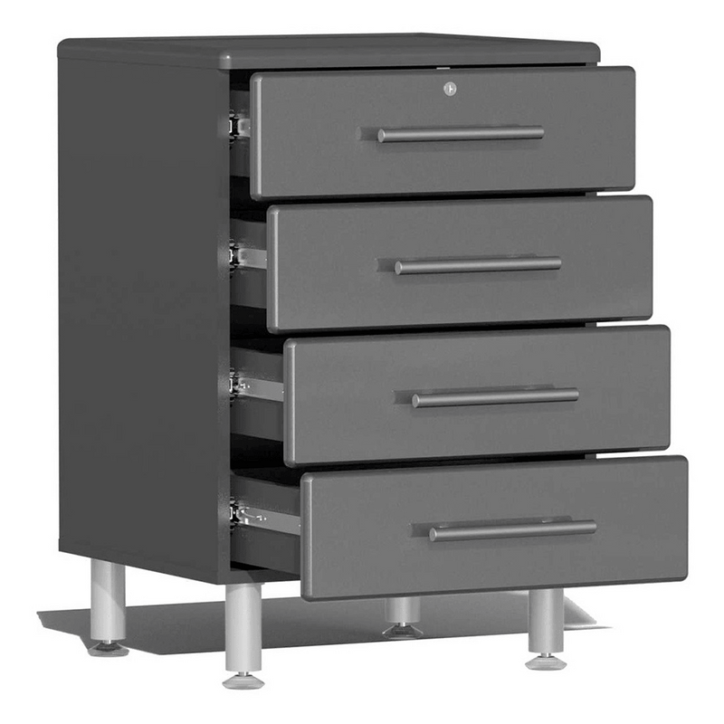 Ulti-MATE Garage 7-Piece Garage Cabinet System with Bamboo Worktop in Graphite Grey Metallic