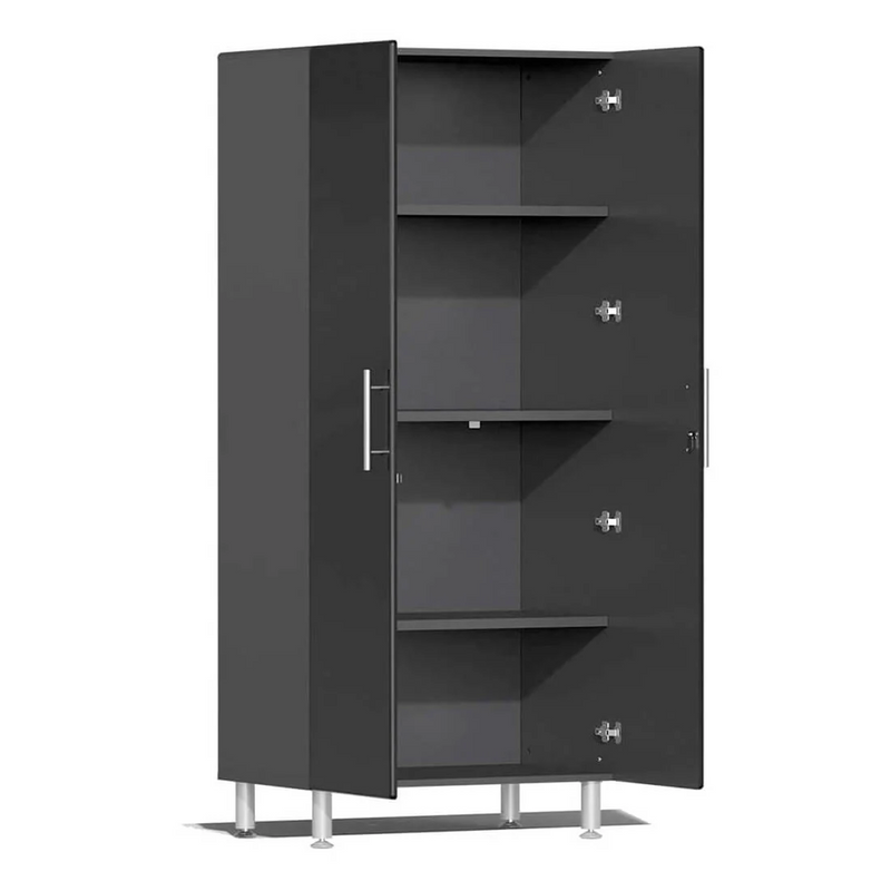 Ulti-MATE Garage 4-Piece Cabinet System with Bamboo Worktop in Midnight Black Metallic