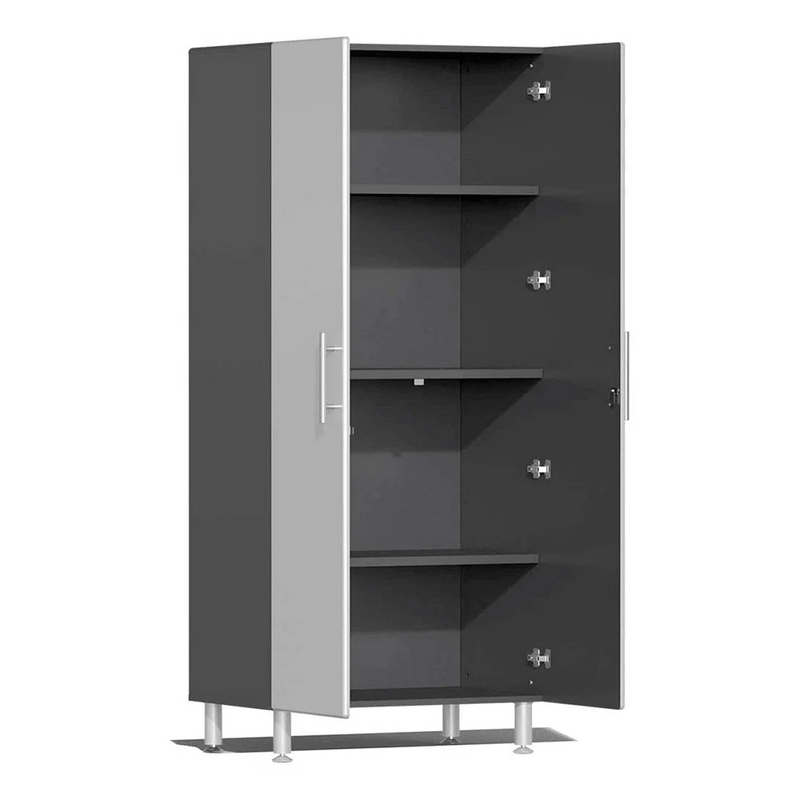 Ulti-MATE Garage 4-Piece Cabinet System with Bamboo Worktop in Stardust Silver Metallic