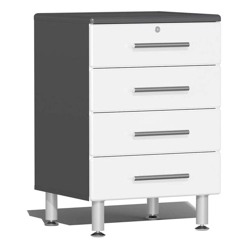 Ulti-MATE Garage 4-Drawer Base Cabinet in Starfire White Metallic