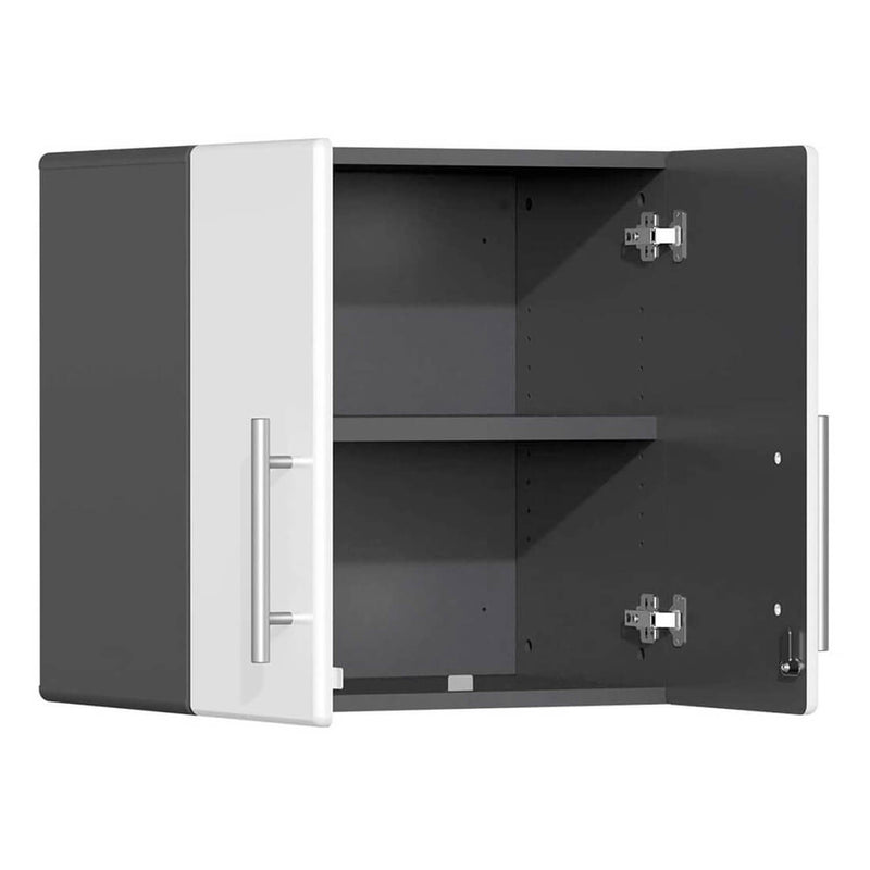 Ulti-MATE Garage 9-Piece Cabinet Kit with Channeled Worktop in Starfire White Metallic