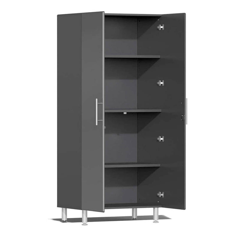 Ulti-MATE Garage 9-Piece Cabinet Kit with Bamboo Worktop in Graphite Grey Metallic