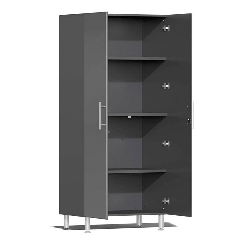 Ulti-MATE Garage 11-Piece Garage Cabinet Kit with Bamboo Worktops in Graphite Grey Metallic