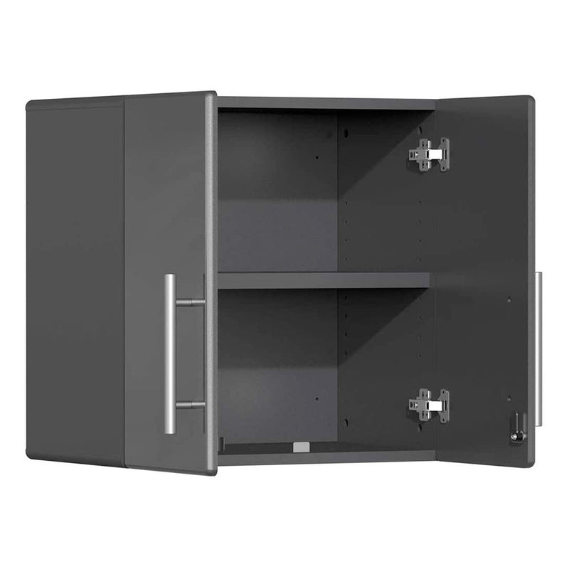 Ulti-MATE Garage 12-Piece Cabinet Set with Bamboo Worktop in Graphite Grey Metallic