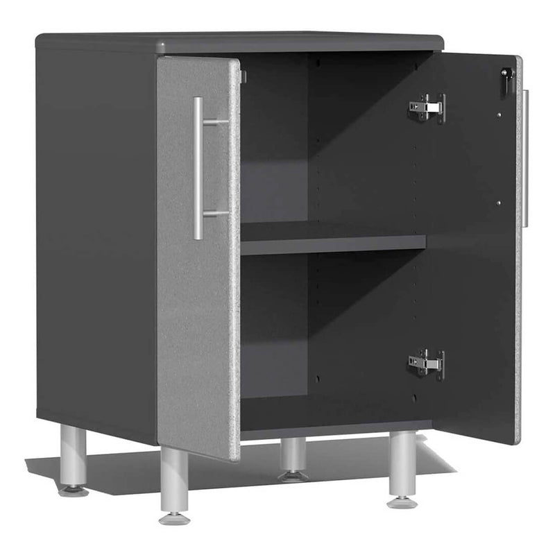 Ulti-MATE Garage 12-Piece Cabinet Set with Bamboo Worktop in Stardust Silver Metallic