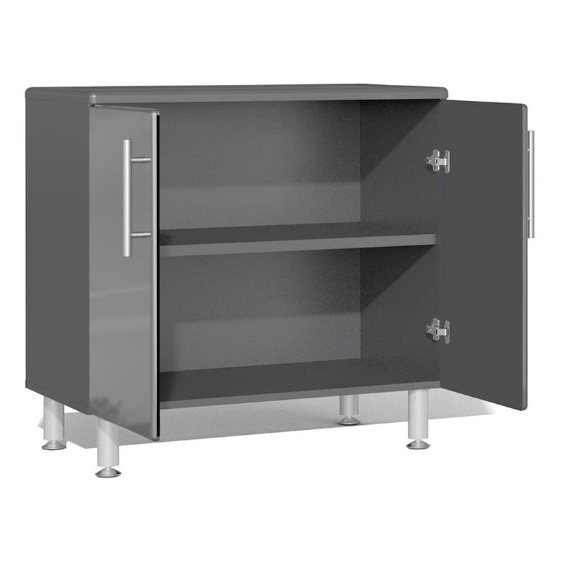 Ulti-MATE Garage 13-Piece Garage Cabinet Kit with Bamboo Worktops in Graphite Grey Metallic