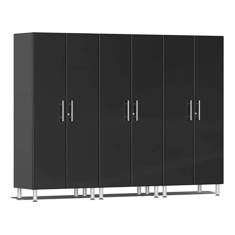 Ulti-MATE Garage 2-Door Tall Cabinet in Midnight Black Metallic (3-Pack)