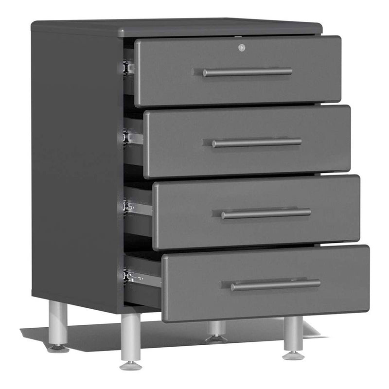 Ulti-MATE Garage 10-Piece Cabinet Set with Channeled Worktop in Graphite Grey Metallic