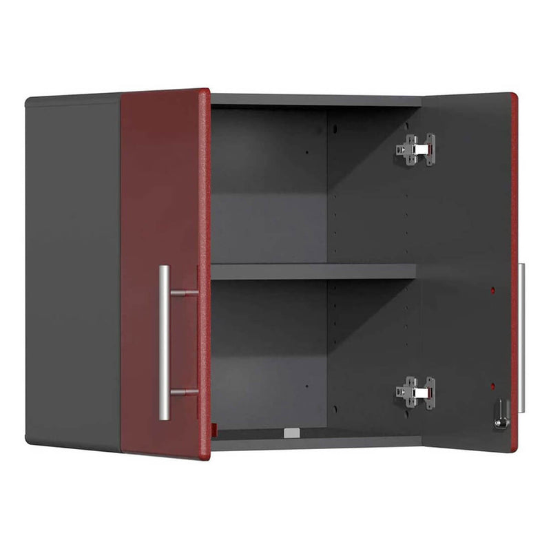 Ulti-MATE Garage 11-Piece Cabinet System with Channeled Worktop in Ruby Red Metallic