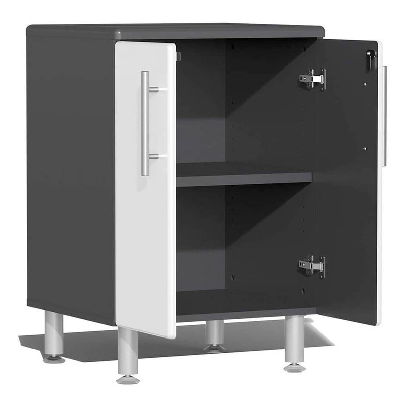 Ulti-MATE Garage 10-Piece Cabinet Kit with Channeled Worktops in Starfire White Metallic