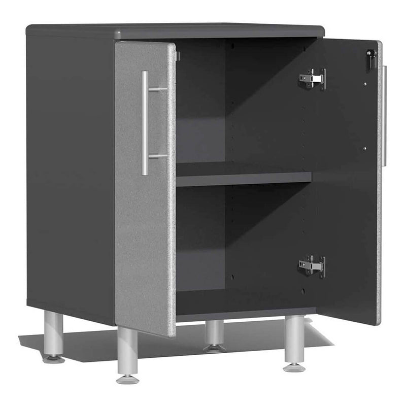 Ulti-MATE Garage 4-Piece Cabinet Set with Channeled Worktop in Stardust Silver Metallic