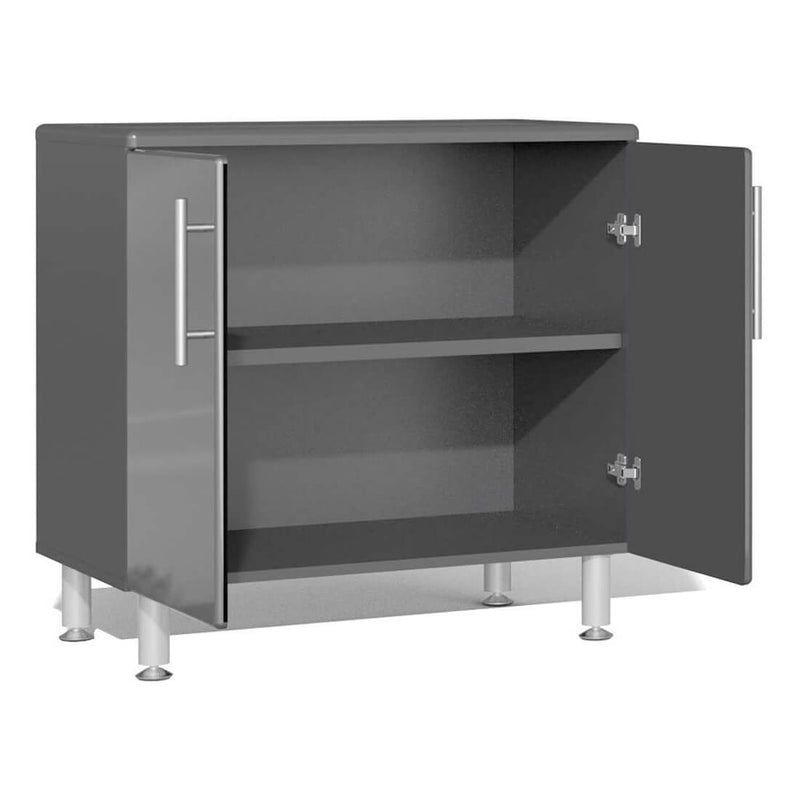 Ulti-MATE Garage 10-Piece Garage Cabinet Kit with Bamboo Worktop in Graphite Grey Metallic
