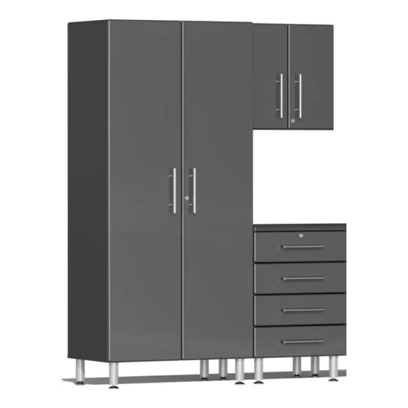 Ulti-MATE Garage 3-Piece Cabinet Set with Bamboo Worktop in Graphite Grey Metallic