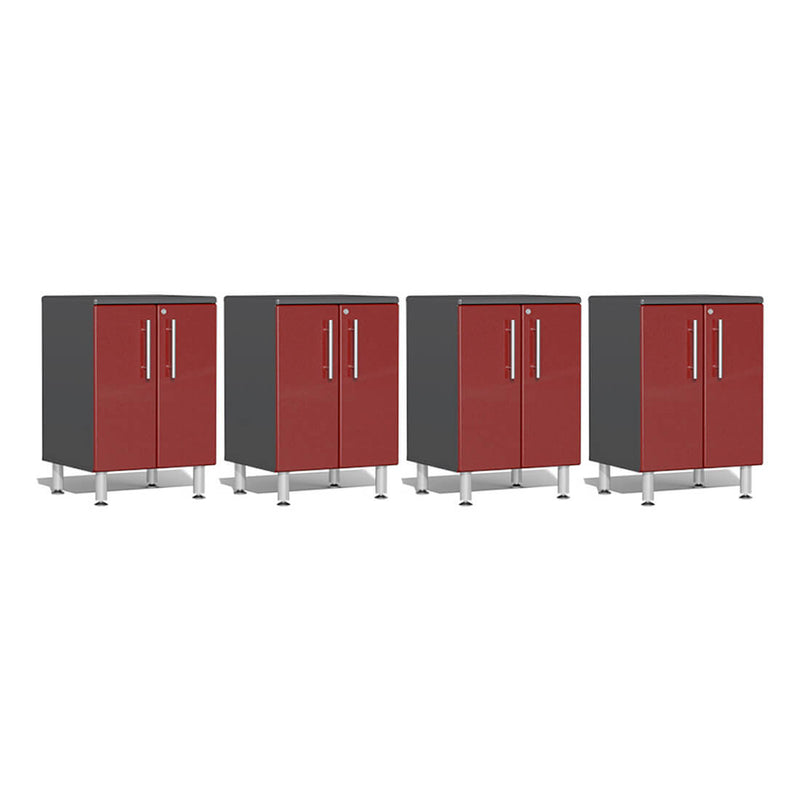 Ulti-MATE Garage 2-Door Base Cabinet in Ruby Red Metallic (4-Pack)