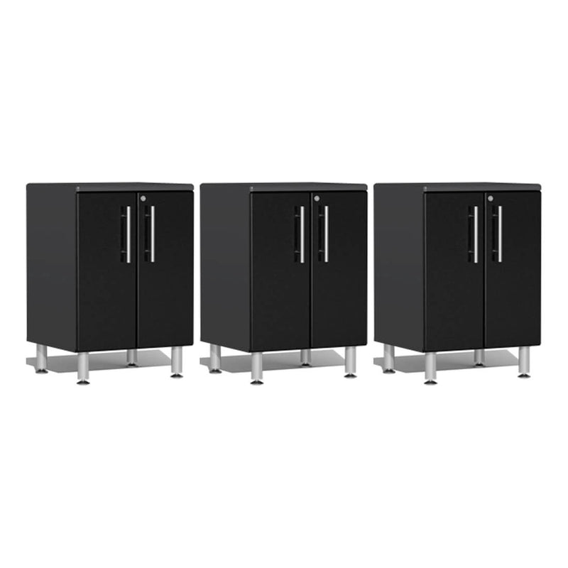 Ulti-MATE Garage 2-Door Base Cabinet in Midnight Black Metallic (3-Pack)