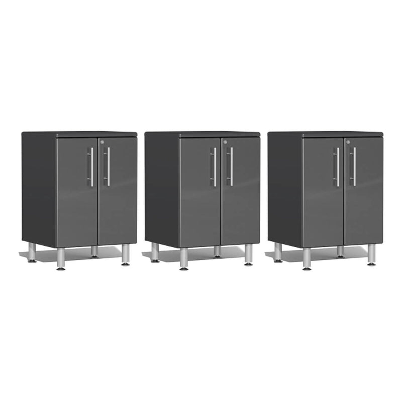 Ulti-MATE Garage 2-Door Base Cabinet in Graphite Grey Metallic (3-Pack)