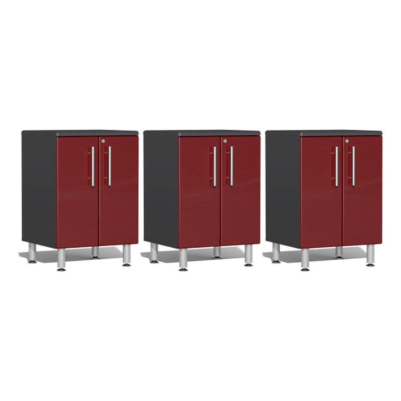 Ulti-MATE Garage 2-Door Base Cabinet in Ruby Red Metallic (3-Pack)