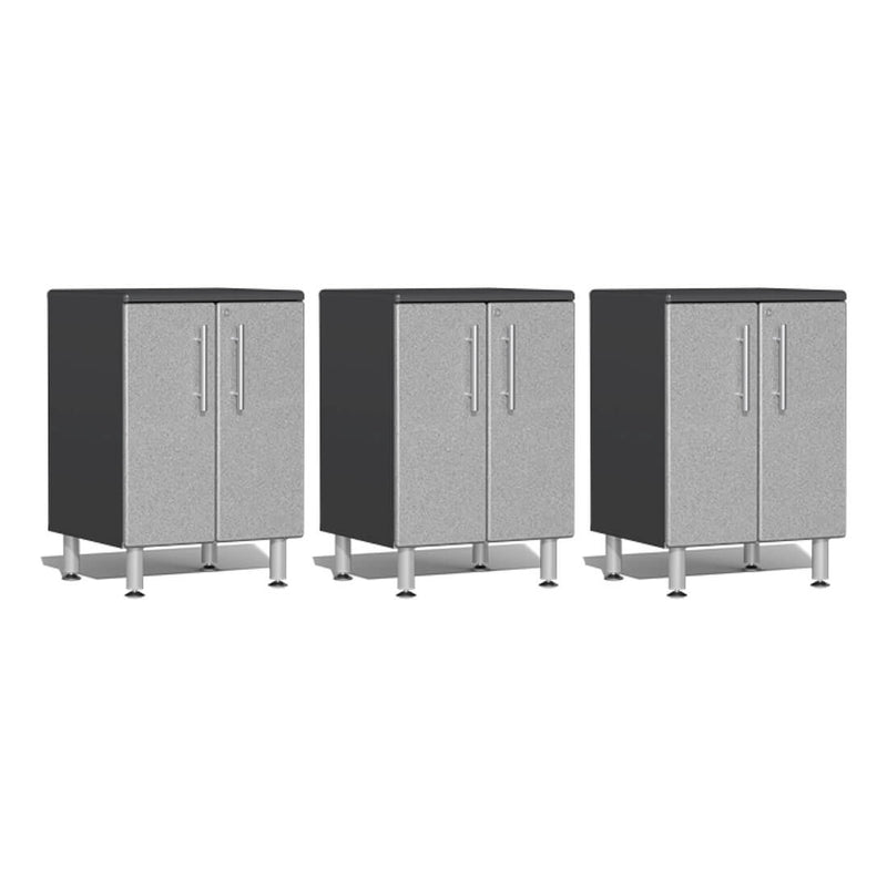 Ulti-MATE Garage 2-Door Base Cabinet in Stardust Silver Metallic (3-Pack)