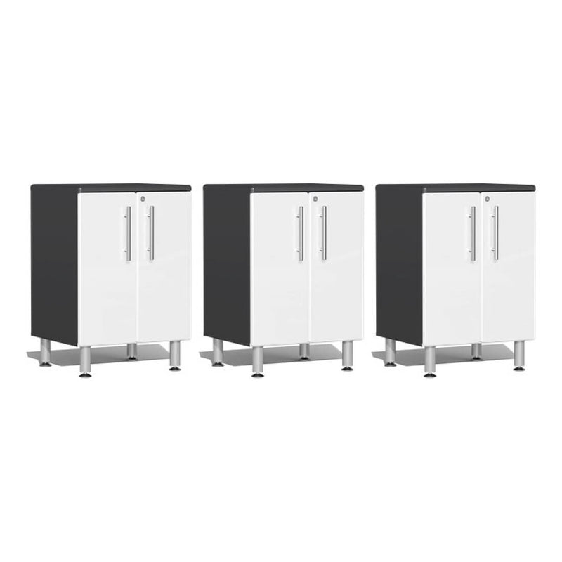 Ulti-MATE Garage 2-Door Base Cabinet in Starfire White Metallic (3-Pack)