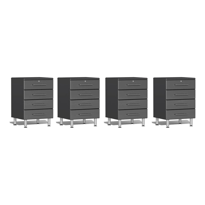 Ulti-MATE Garage 4-Drawer Base Cabinet in Graphite Grey Metallic (4-Pack)